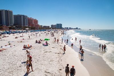 people and condos in Clearwater Beach, Florida